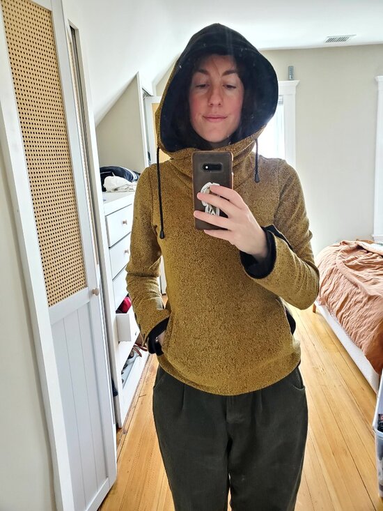 Unique sweatshirt with crossover hood - Picture 9 of 16